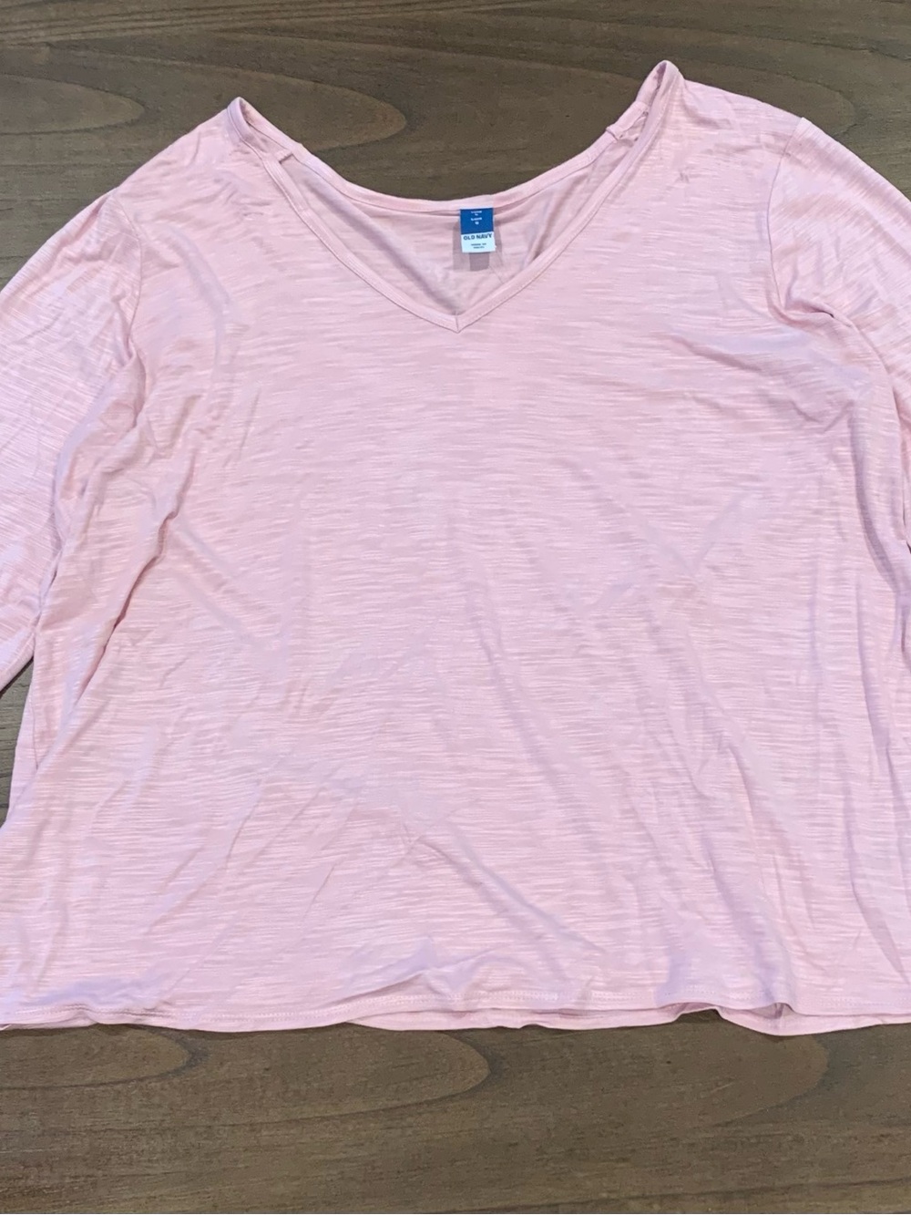 NEW Light Pink V-Neck Women's Casual Flowy Sz L Long Sleeve Top